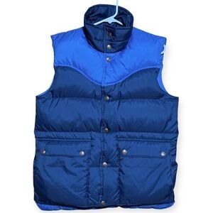 Down Designs Kmart Men's Vintage Puffer Down Vest in Blue Sz S